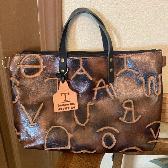 T BAR LEATHER CO Computer Tote Bag NWOT